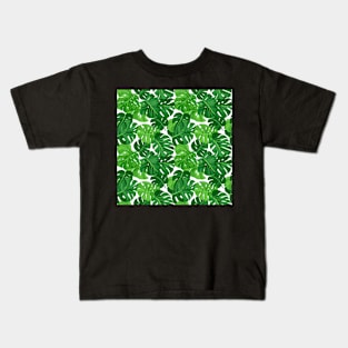 Tropical Minimalism: Monstera Leaf Elegance Kids T-Shirt